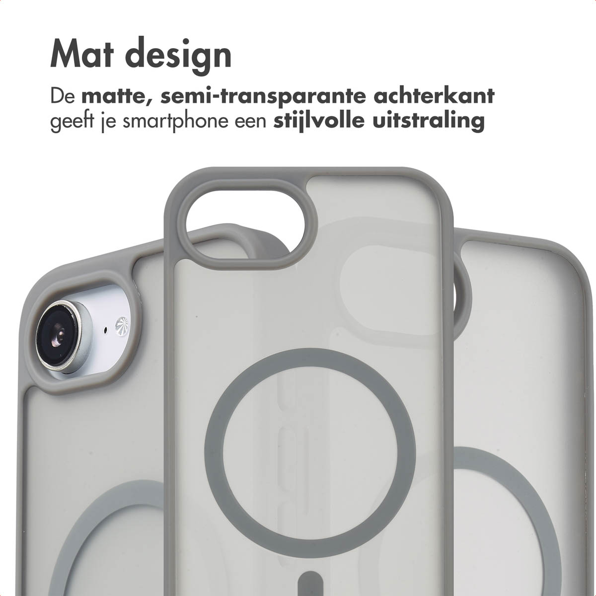 IMOSHION Color Guard Backcover MagSafe - Geschikt voor Apple iPhone 17e / 16e - Telefoonhoesje voor Apple iPhone 16e/ iPhone 17e Grijs