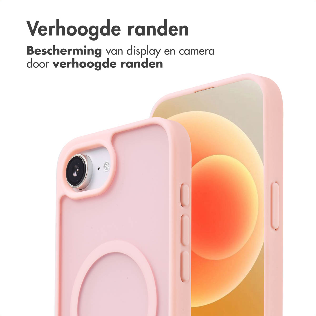 IMOSHION Color Guard Backcover MagSafe - Geschikt voor Apple iPhone 17e / 16e - Telefoonhoesje voor Apple iPhone 16e/ iPhone 17e Lichtroze