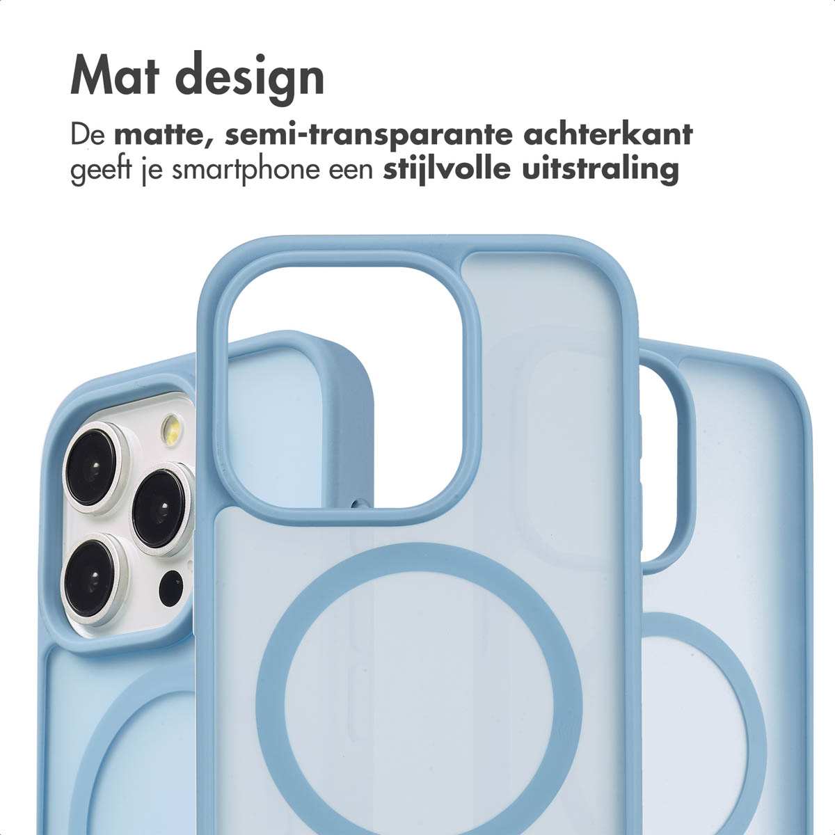 IMOSHION Color Guard Backcover MagSafe - Geschikt voor Apple iPhone 15 Pro - Telefoonhoesje voor Apple iPhone 15 Pro Lichtblauw