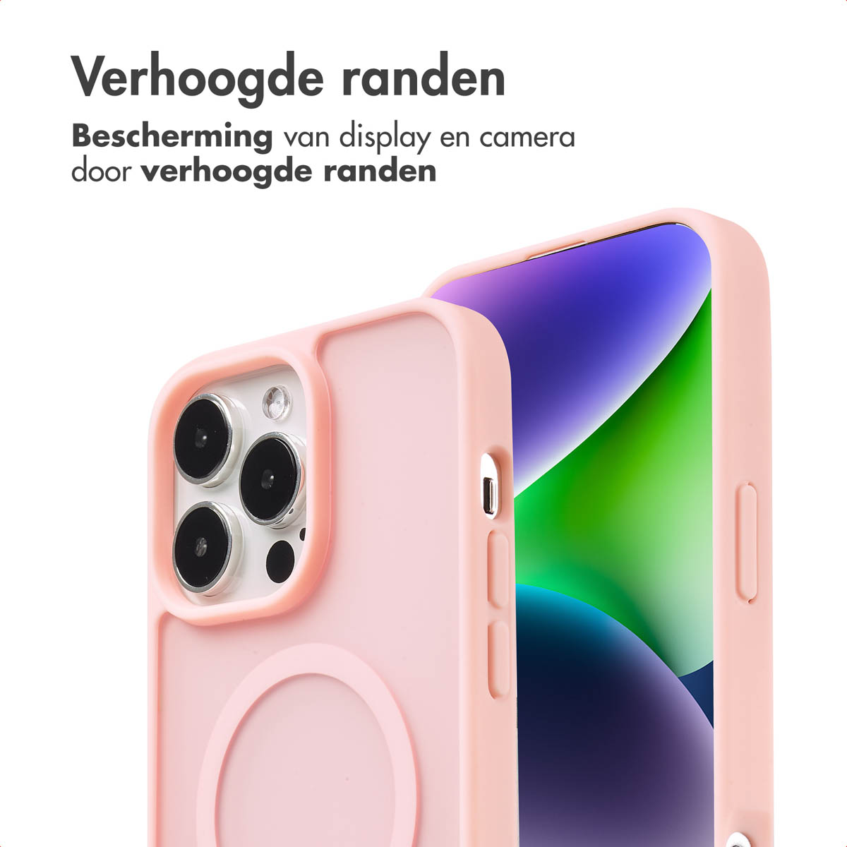 IMOSHION Coque arrière Color Guard MAgsSafe Étui de Téléphone voor Apple iPhone 14 Pro Max Rose clair