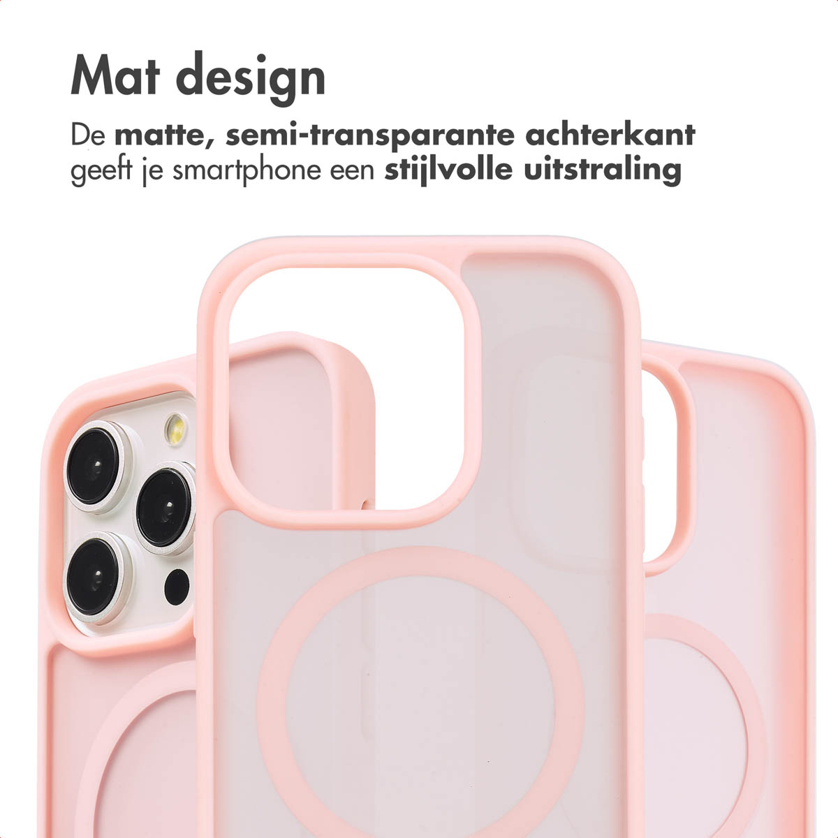 IMOSHION Color Guard Backcover MagSafe - Geschikt voor Apple iPhone 15 Pro - Telefoonhoesje voor Apple iPhone 15 Pro Lichtroze