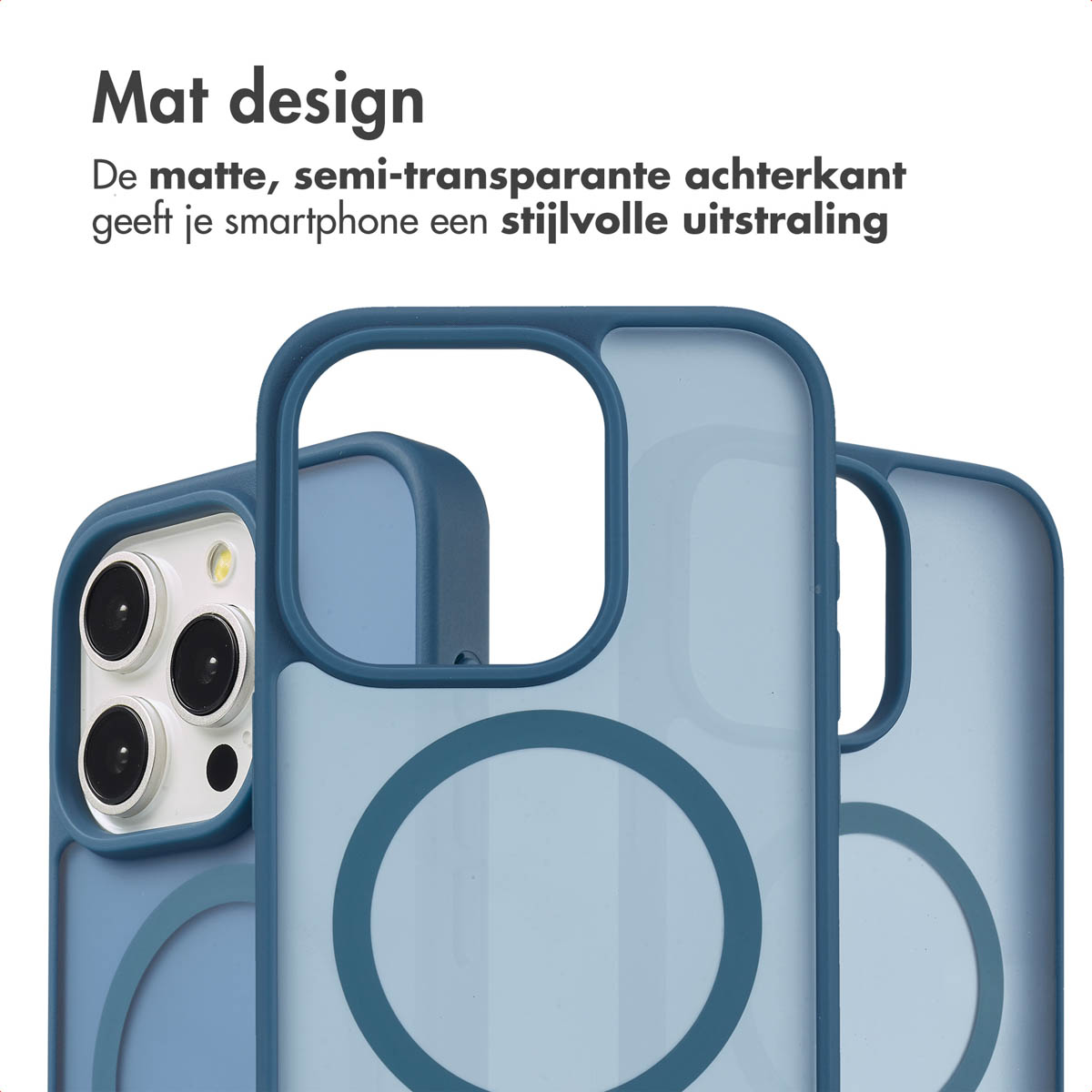 IMOSHION Color Guard Backcover MagSafe - Geschikt voor Apple iPhone 15 Pro - Telefoonhoesje voor Apple iPhone 15 Pro Donkerblauw