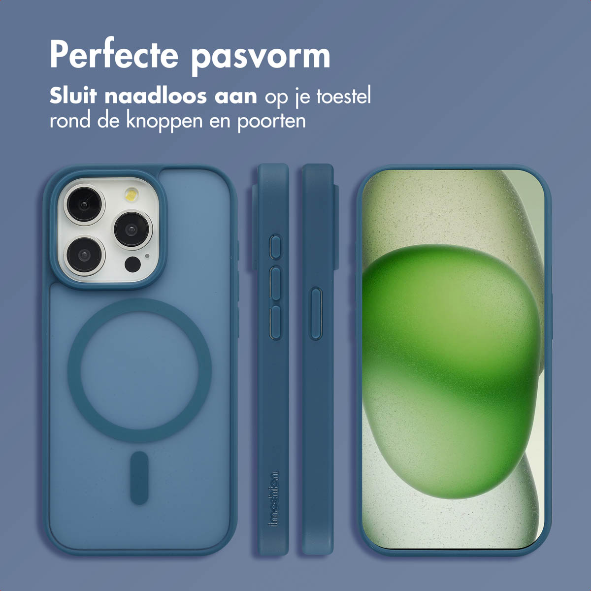 IMOSHION Color Guard Backcover MagSafe - Geschikt voor Apple iPhone 15 Pro - Telefoonhoesje voor Apple iPhone 15 Pro Donkerblauw