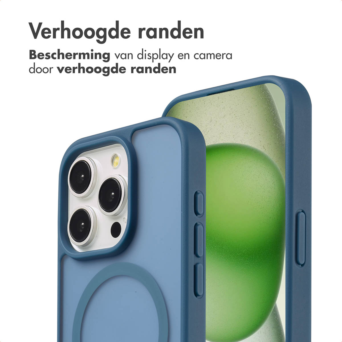 IMOSHION Color Guard Backcover MagSafe - Geschikt voor Apple iPhone 15 Pro - Telefoonhoesje voor Apple iPhone 15 Pro Donkerblauw