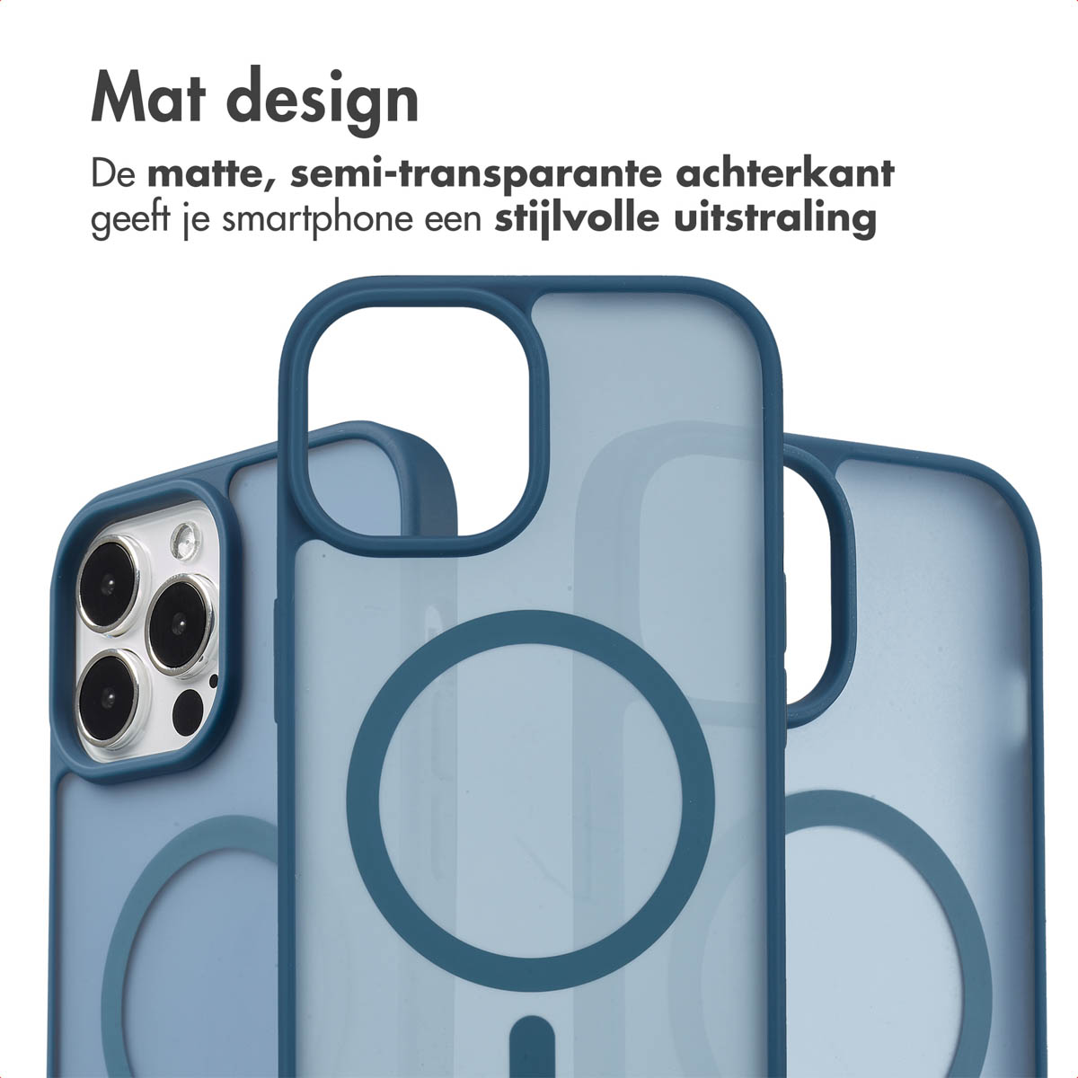 IMOSHION Color Guard Backcover MagSafe - Geschikt voor Apple iPhone 13 Pro Max - Telefoonhoesje voor Apple iPhone 13 Pro Max Donkerblauw