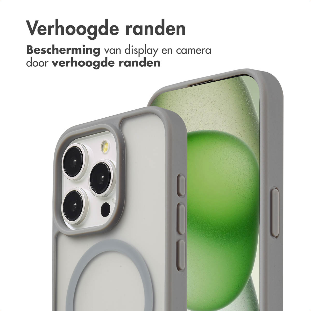 IMOSHION Coque arrière Color Guard MagSafe Étui de Téléphone voor Apple iPhone 15 Pro Gris