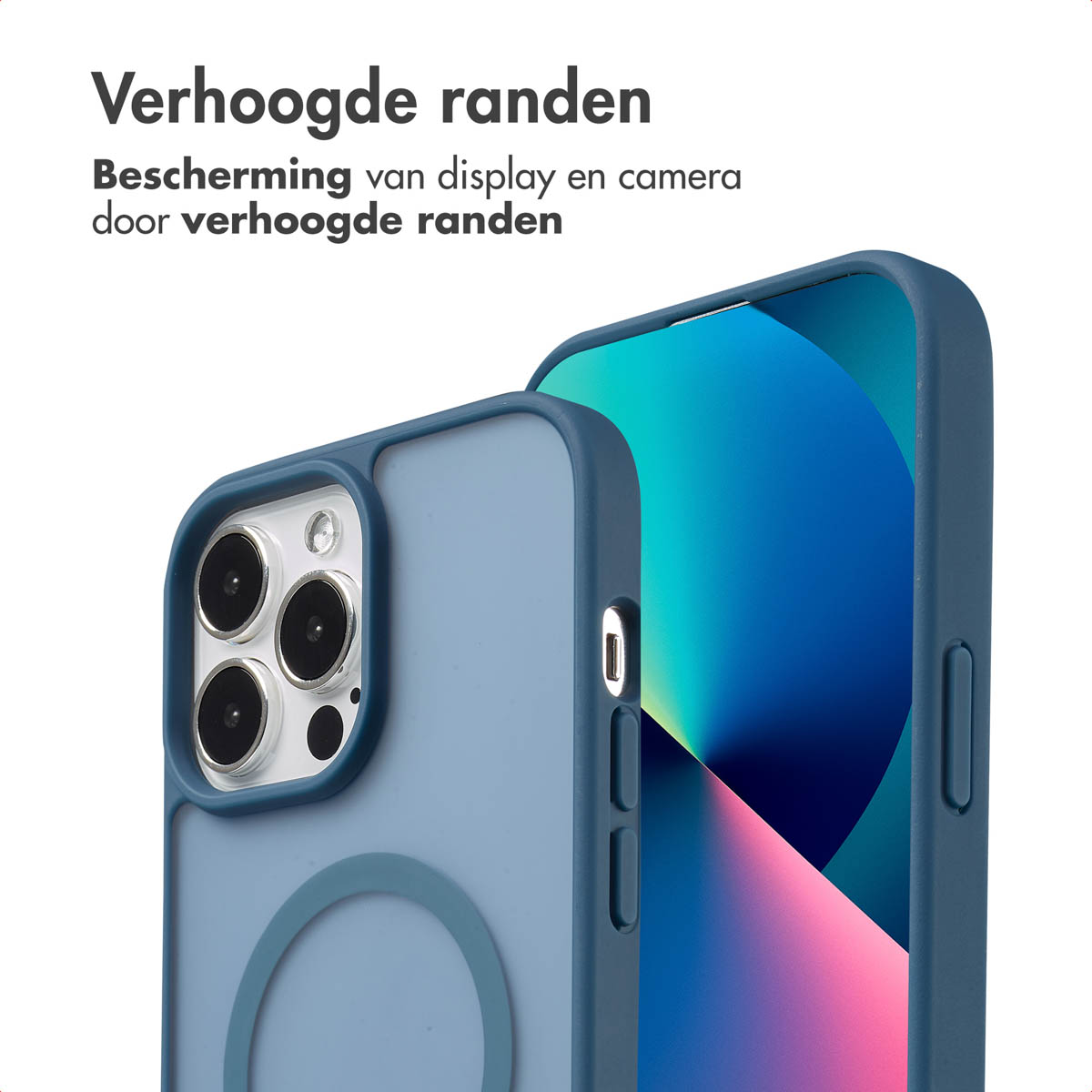 IMOSHION Color Guard Backcover MagSafe - Geschikt voor Apple iPhone 13 Pro Max - Telefoonhoesje voor Apple iPhone 13 Pro Max Donkerblauw