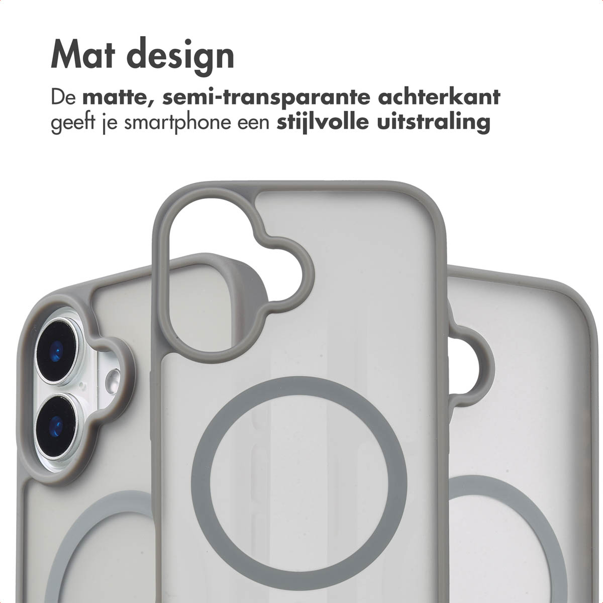 IMOSHION Color Guard Backcover MagSafe geschikt voor Apple iPhone 16 Telefoonhoesje voor Apple iPhone 16 Grijs