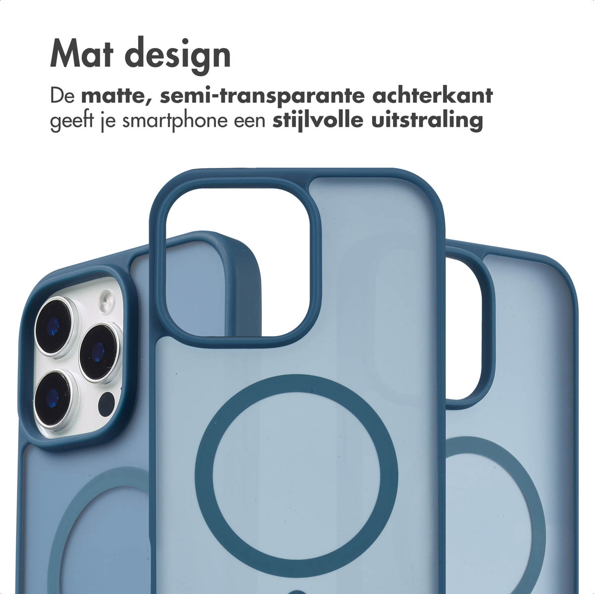 IMOSHION Coque arrière Color Guard MagSafe Étui de Téléphone voor Apple iPhone 16 Pro Max Bleu foncé