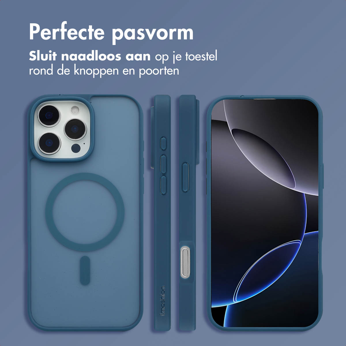 IMOSHION Coque arrière Color Guard MagSafe Étui de Téléphone voor Apple iPhone 16 Pro Max Bleu foncé