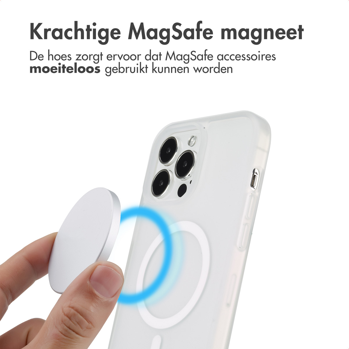 IMOSHION Color Guard Backcover MagSafe - Geschikt voor Apple iPhone 13 Pro Max - Telefoonhoesje voor Apple iPhone 13 Pro Max Wit