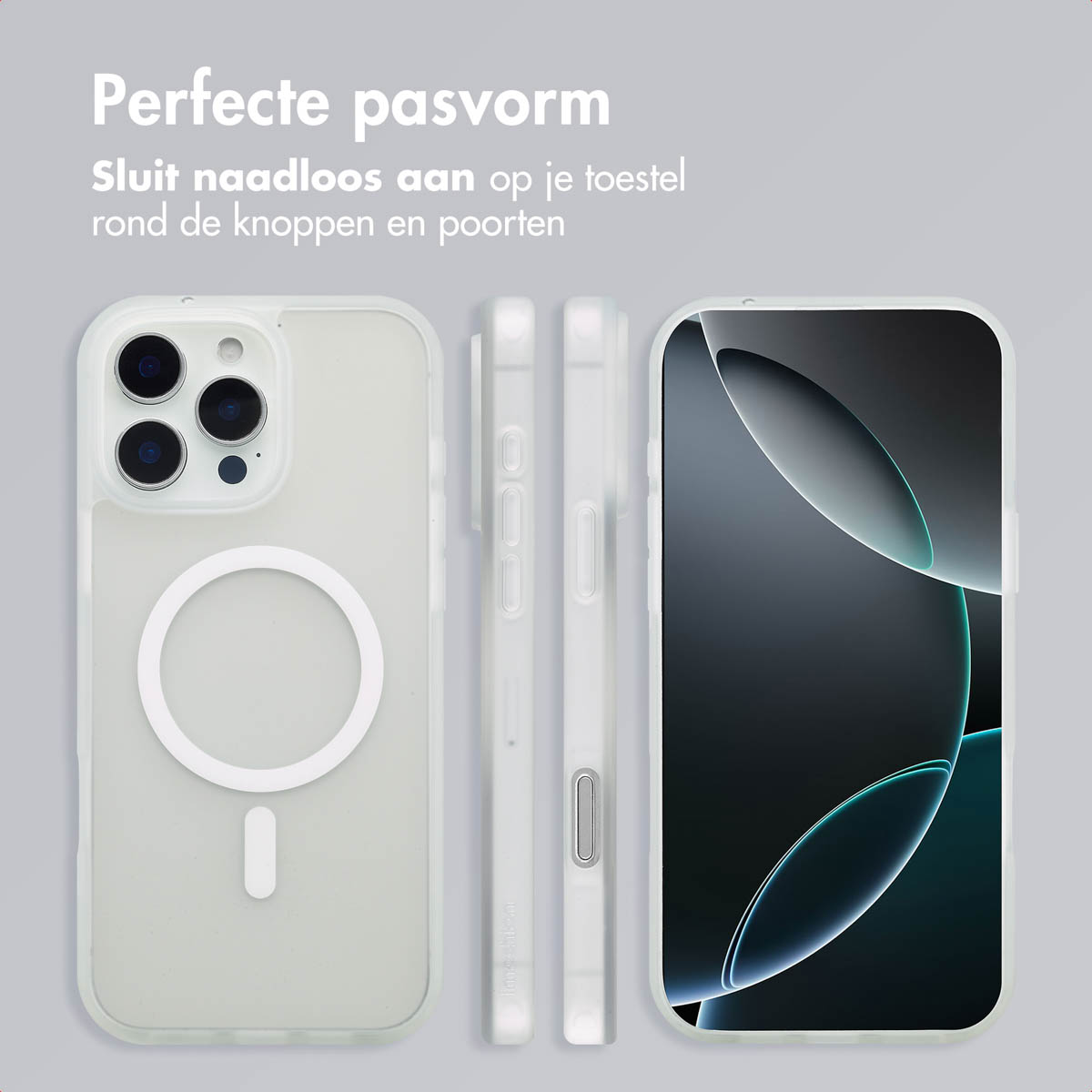 IMOSHION Color Guard Backcover MagSafe geschikt voor Apple iPhone 16 Pro Telefoonhoesje voor Apple iPhone 16 Pro Wit