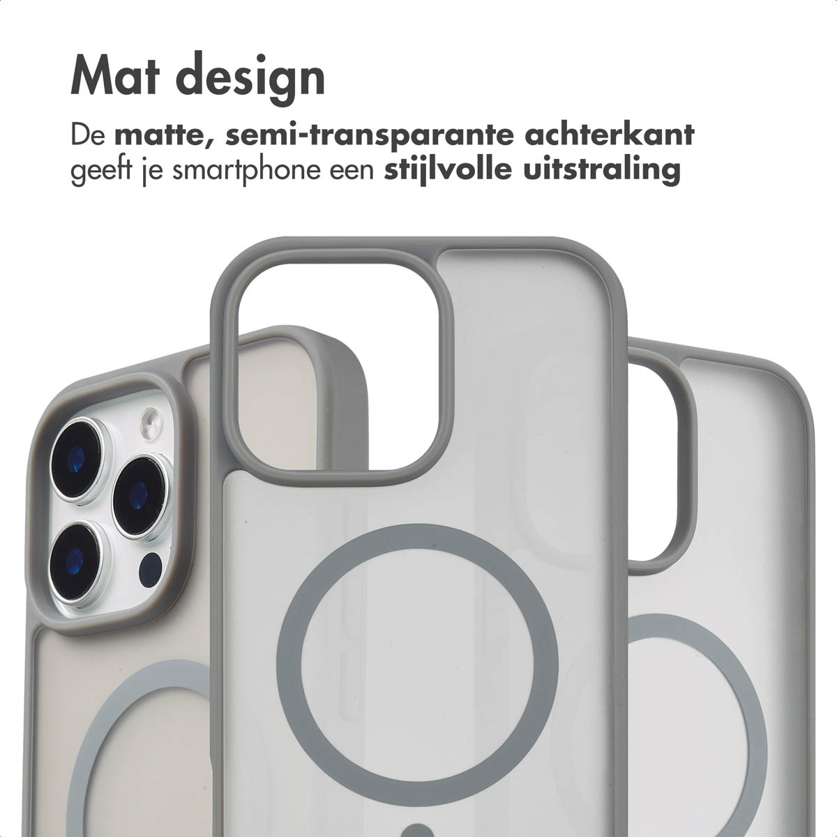 IMOSHION Color Guard Backcover MagSafe - Geschikt voor Apple iPhone 16 Pro - Telefoonhoesje voor Apple iPhone 16 Pro Grijs