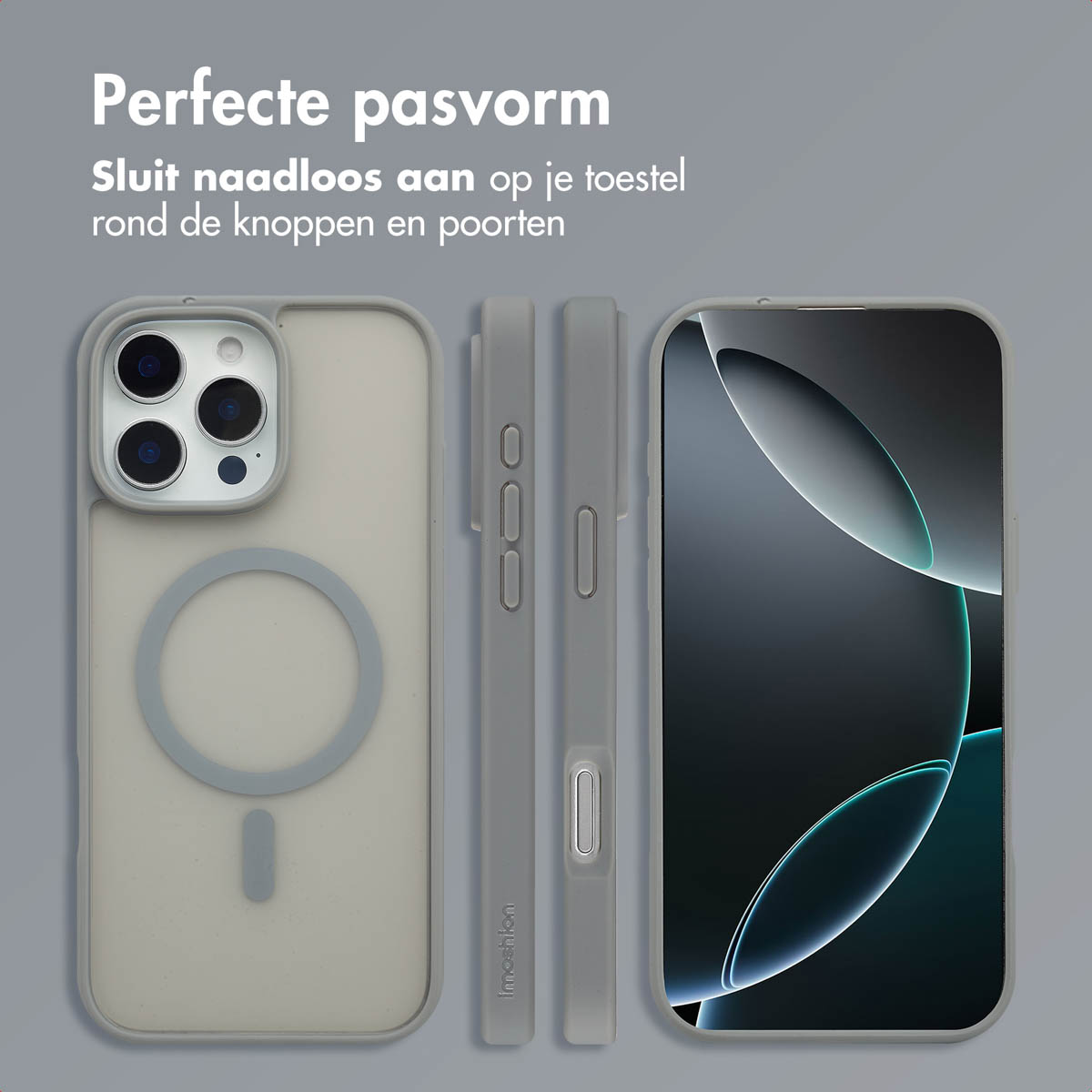 IMOSHION Color Guard Backcover MagSafe - Geschikt voor Apple iPhone 16 Pro - Telefoonhoesje voor Apple iPhone 16 Pro Grijs