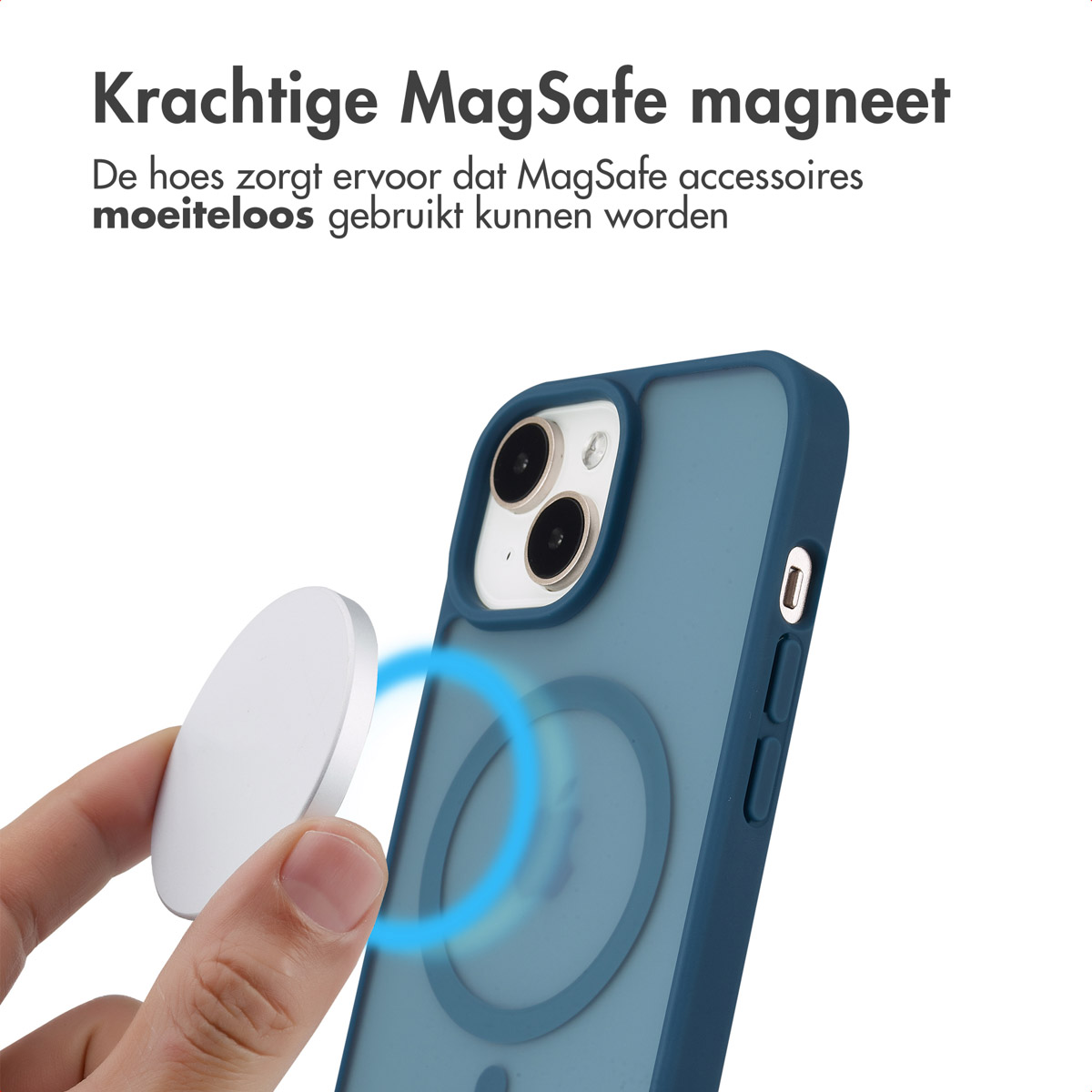 IMOSHION Color Guard Backcover MagSafe geschikt voor iPhone 15 Phone case for Apple iPhone 15 Dark Blue