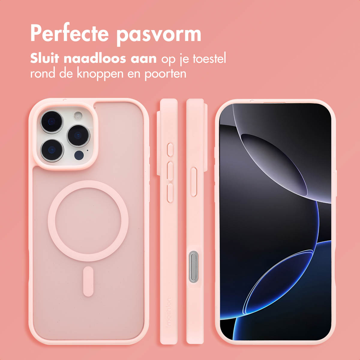 IMOSHION Coque arrière Color Guard MagSafe Étui de Téléphone voor Apple iPhone 16 Pro Max Rose clair