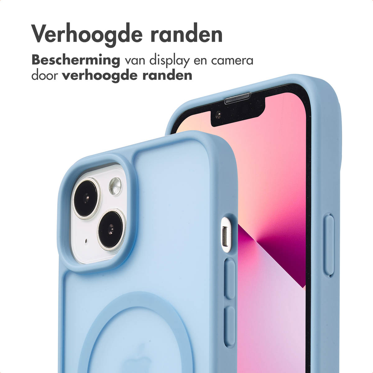 IMOSHION Color Guard Backcover MagSafe - Geschikt voor Apple iPhone 14 / 13 - Telefoonhoesje voor Apple iPhone 13/ iPhone 14 Lichtblauw