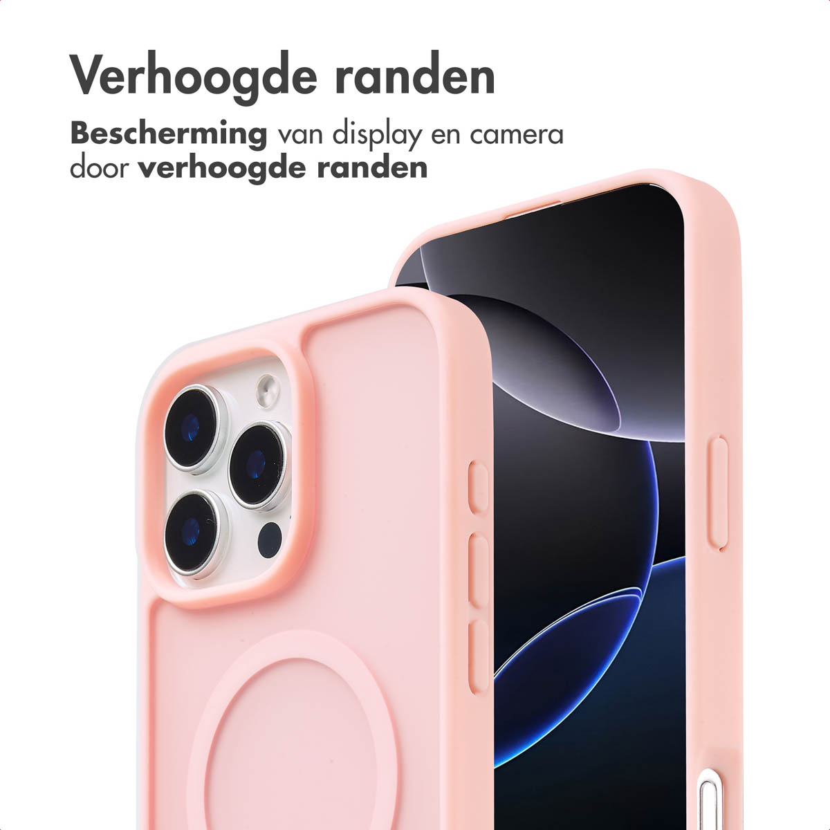 IMOSHION Coque arrière Color Guard MagSafe Étui de Téléphone voor Apple iPhone 16 Pro Max Rose clair