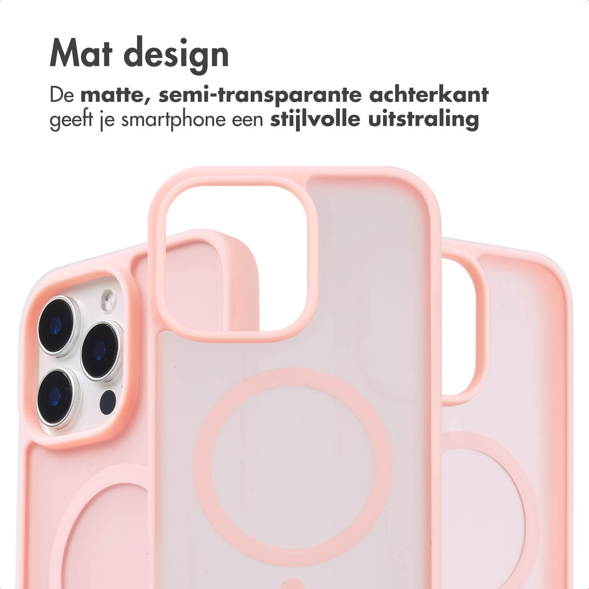 IMOSHION Color Guard Backcover MagSafe - Geschikt voor Apple iPhone 15 Pro Max - Telefoonhoesje voor Apple iPhone 15 Pro Max Lichtroze