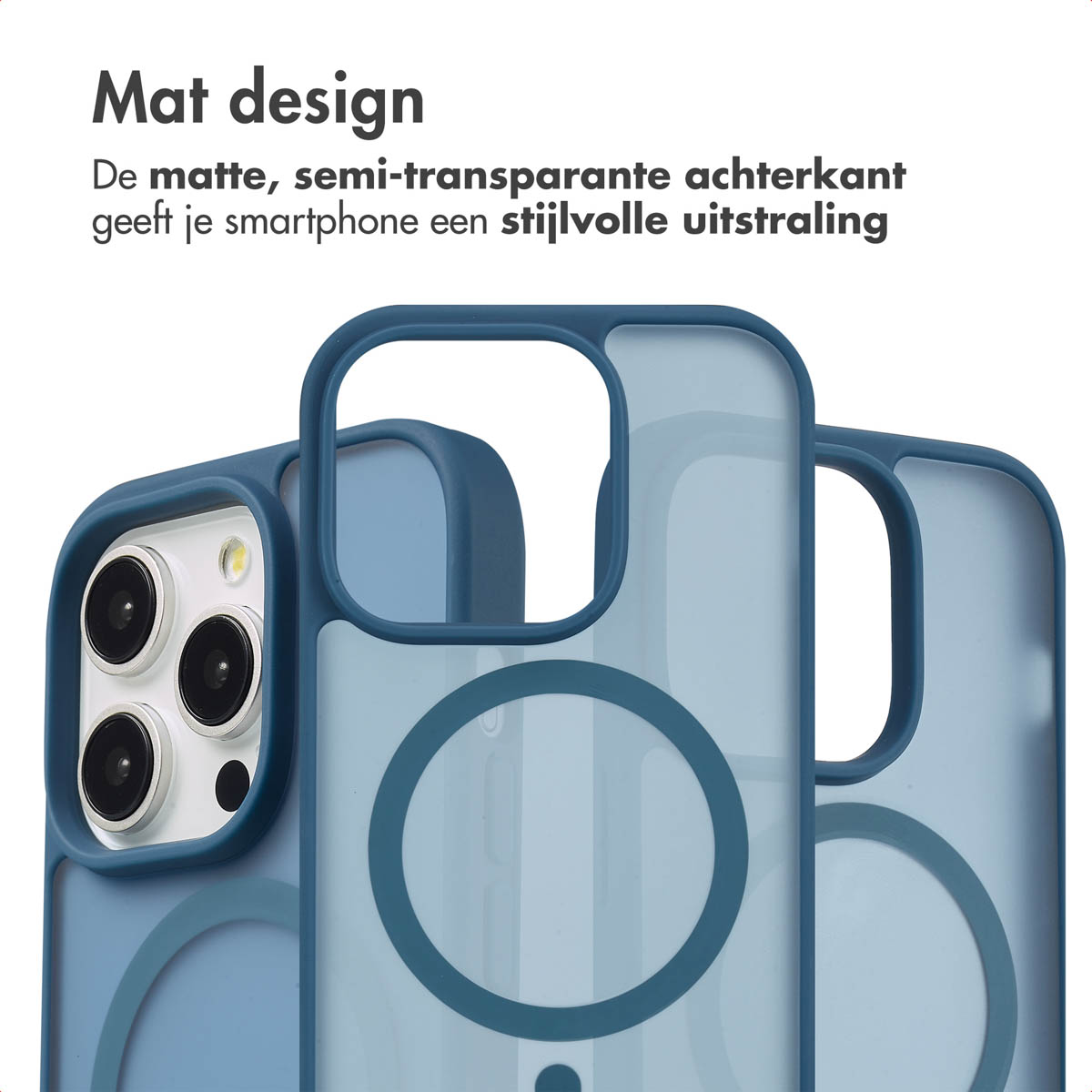 IMOSHION Color Guard Backcover MagSafe - Geschikt voor Apple iPhone 14 Pro - Telefoonhoesje voor Apple iPhone 14 Pro Donkerblauw