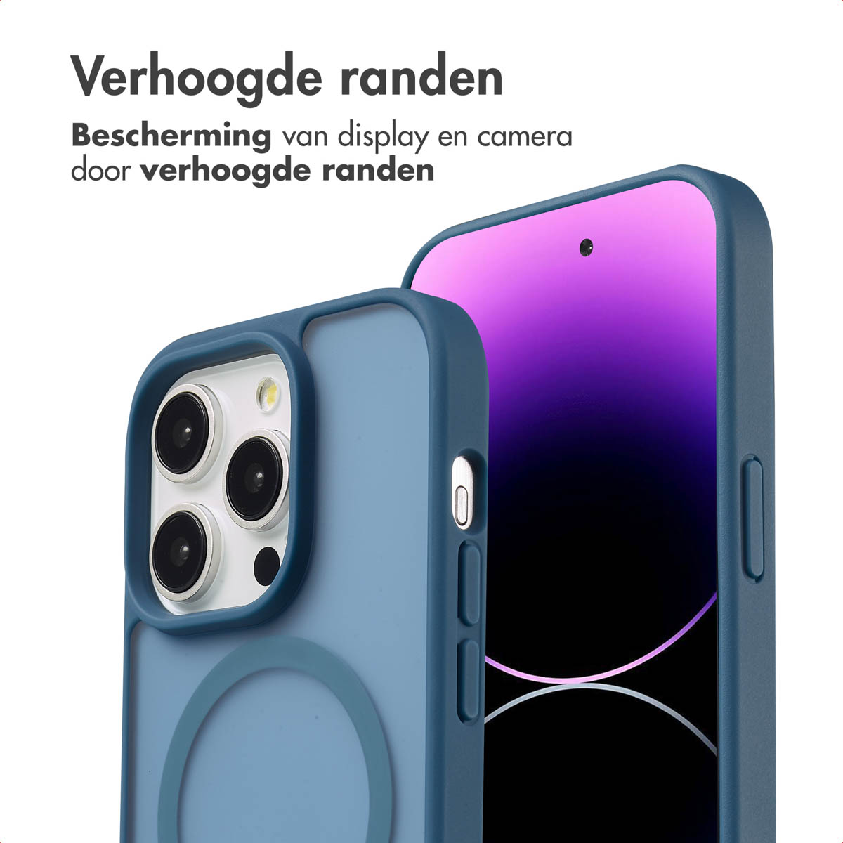IMOSHION Color Guard Backcover MagSafe - Geschikt voor Apple iPhone 14 Pro - Telefoonhoesje voor Apple iPhone 14 Pro Donkerblauw