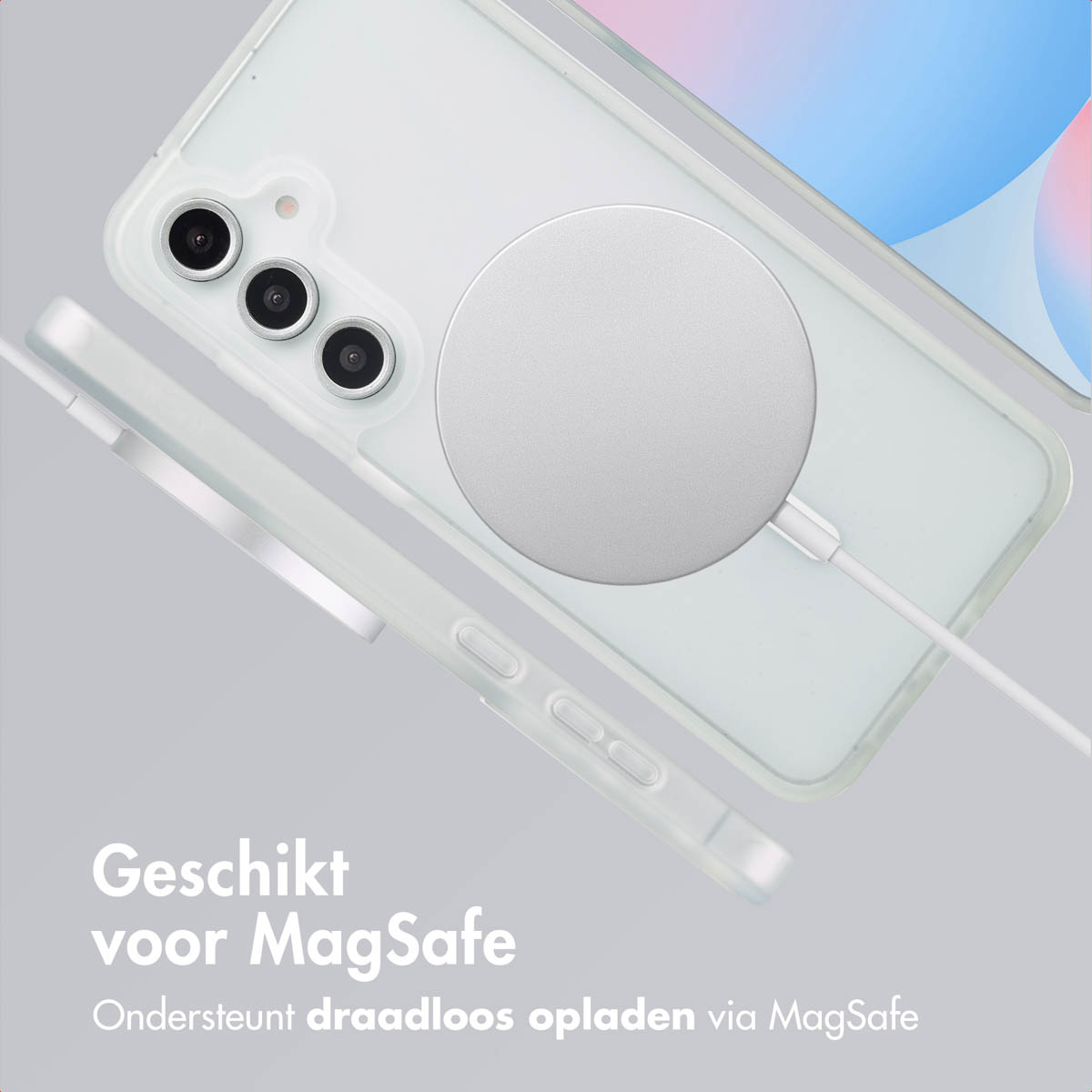 IMOSHION Color Guard Backcover MagSafe - Geschikt voor Samsung Galaxy S24 FE - Telefoonhoesje Wit