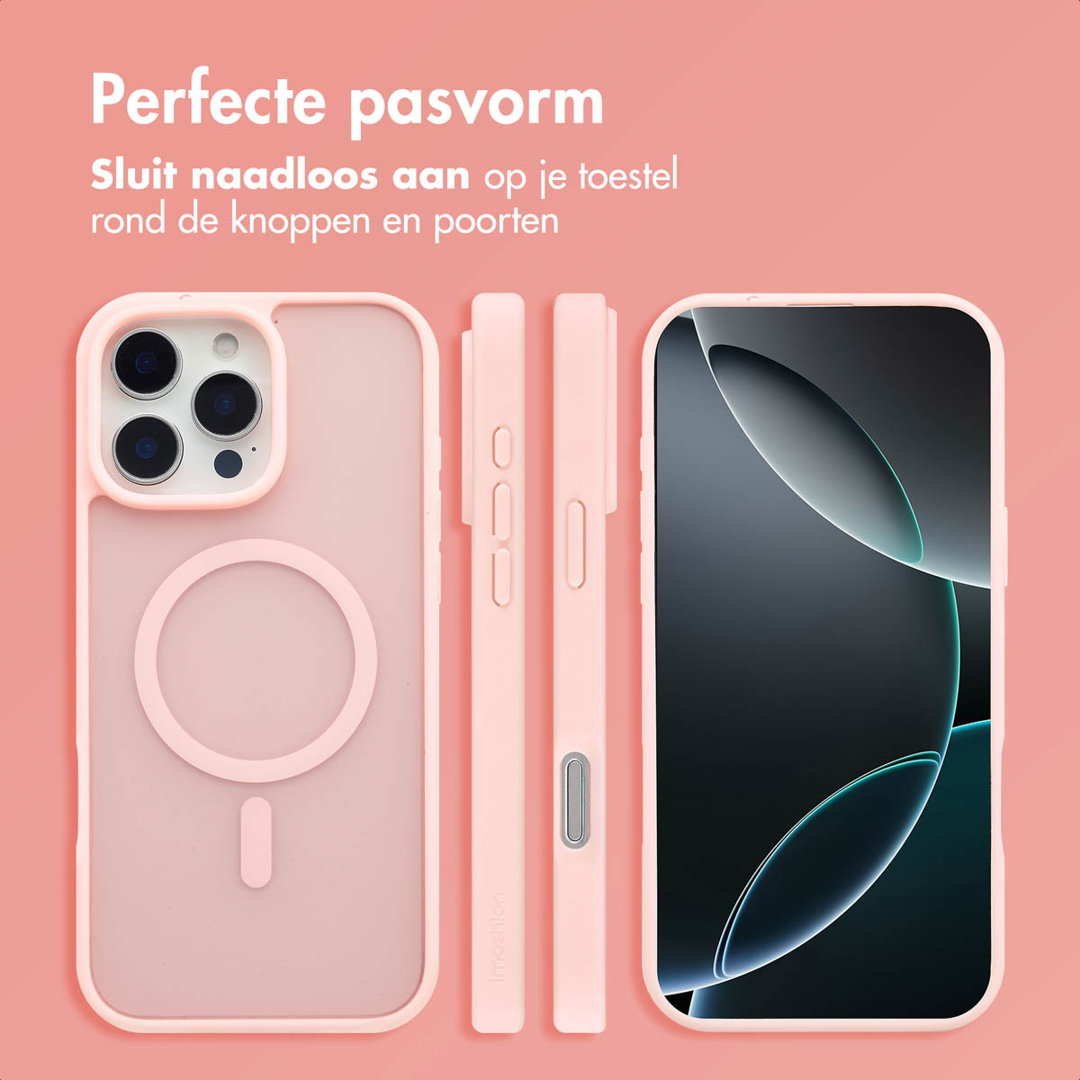 IMOSHION Color Guard Backcover MagSafe - Geschikt voor Apple iPhone 16 Pro - Telefoonhoesje voor Apple iPhone 16 Pro Lichtroze