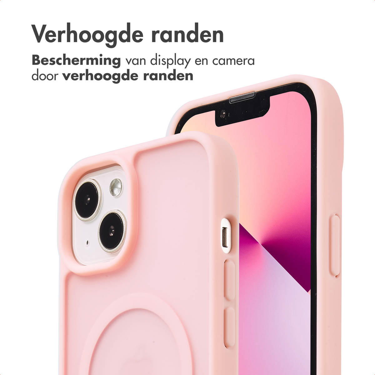 IMOSHION Color Guard Backcover MagSafe - Geschikt voor Apple iPhone 14 / 13 - Telefoonhoesje voor Apple iPhone 13/ iPhone 14 Lichtroze