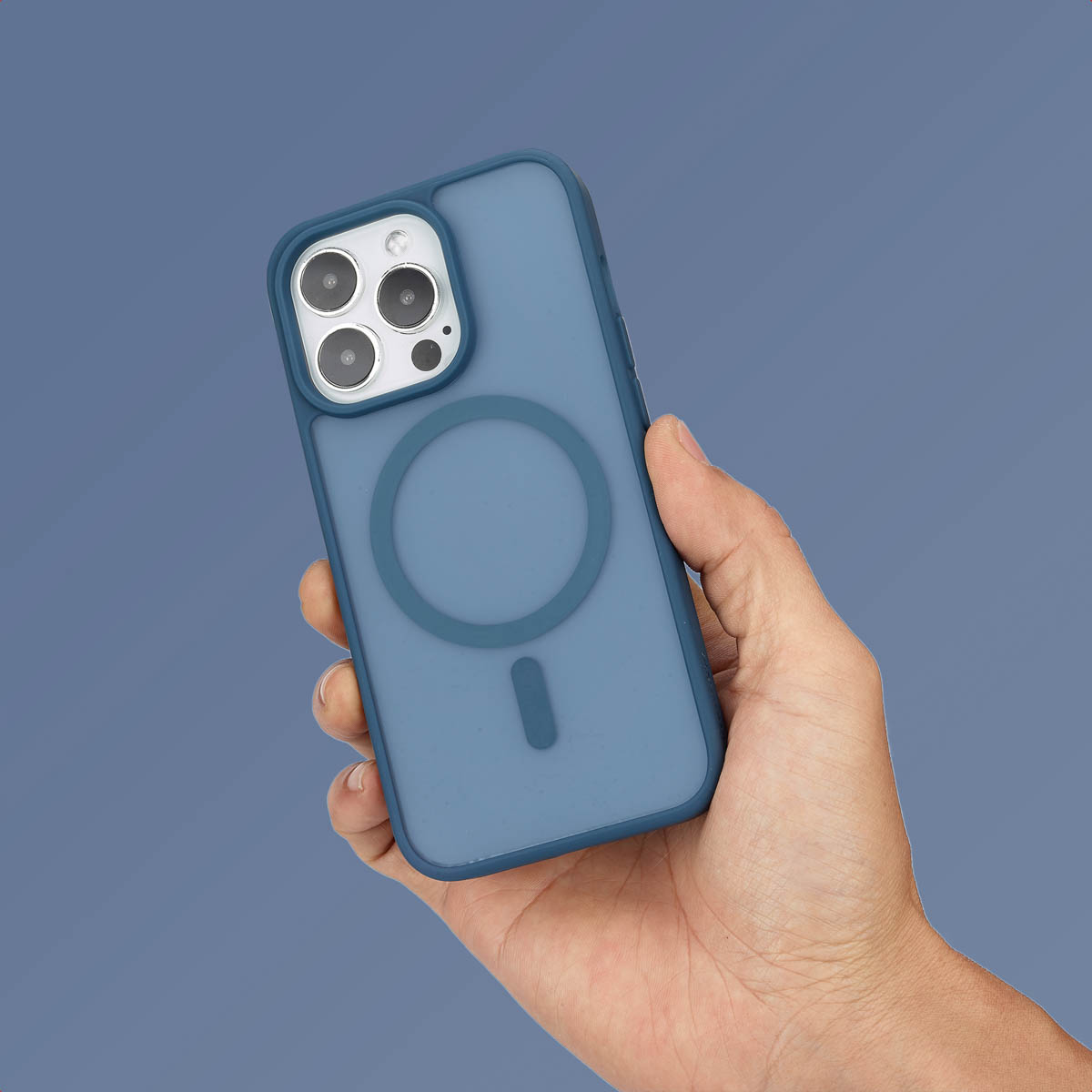 IMOSHION Coque arrière Color Guard MagSafe Étui de Téléphone voor Apple iPhone 13 Pro Bleu foncé