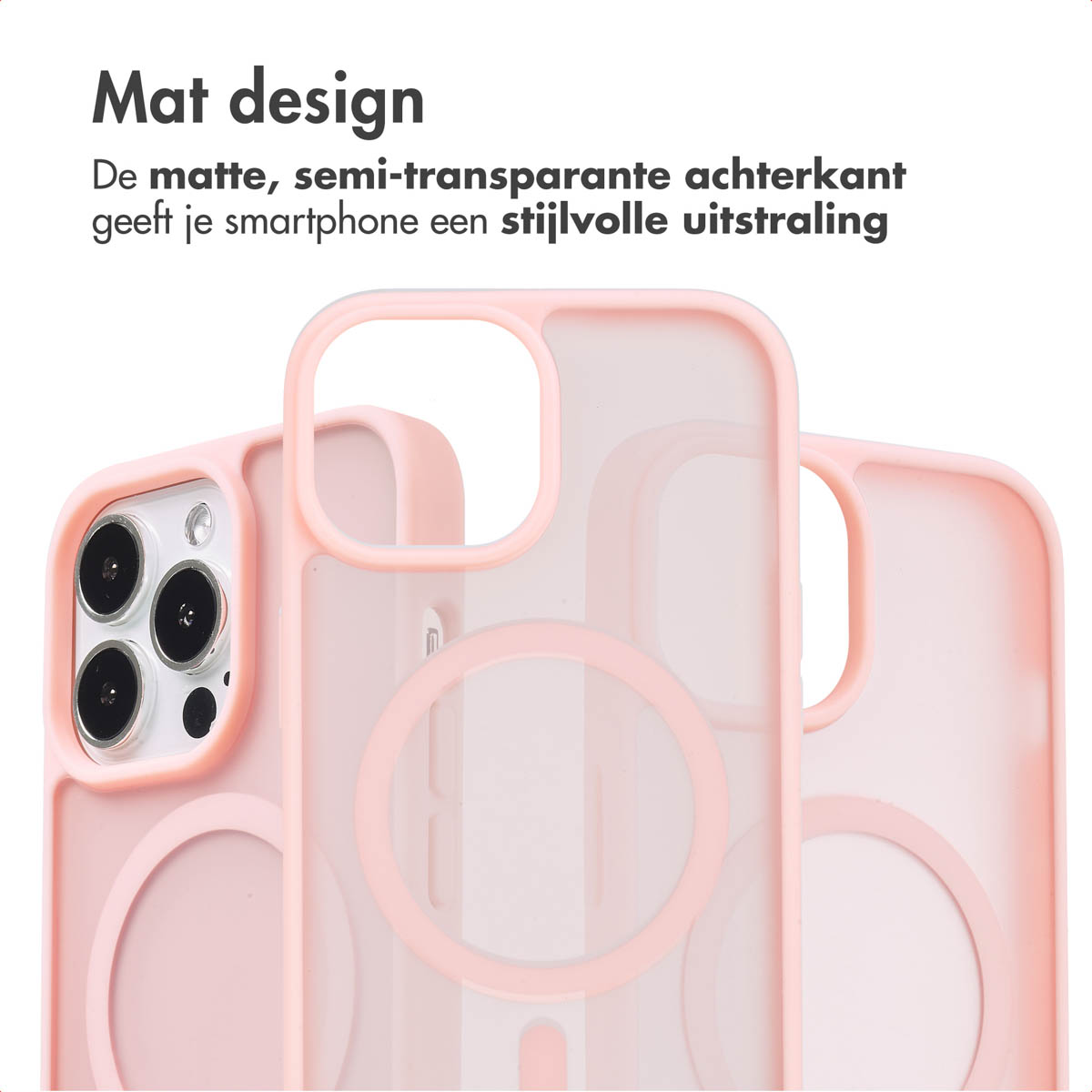 IMOSHION Coque arrière Color Guard MagSafe Étui de Téléphone voor Apple iPhone 13 Pro Rose clair