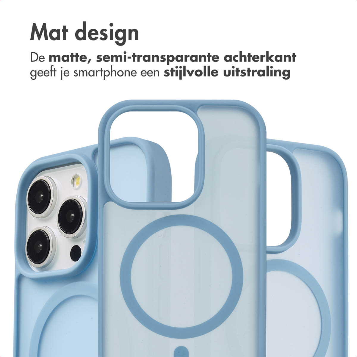 IMOSHION Color Guard Backcover MagSafe - Geschikt voor Apple iPhone 14 Pro - Telefoonhoesje voor Apple iPhone 14 Pro Lichtblauw