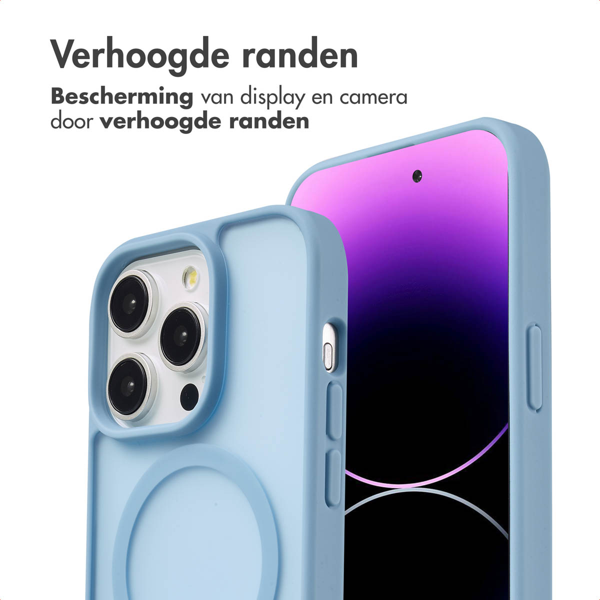 IMOSHION Color Guard Backcover MagSafe - Geschikt voor Apple iPhone 14 Pro - Telefoonhoesje voor Apple iPhone 14 Pro Lichtblauw