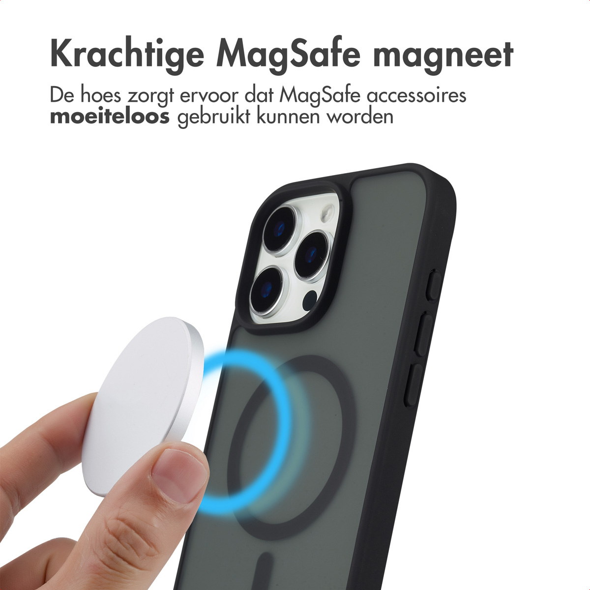 IMOSHION Coque arrière Color Guard MagSafe Étui de Téléphone voor Apple iPhone 16 Pro Max Noir