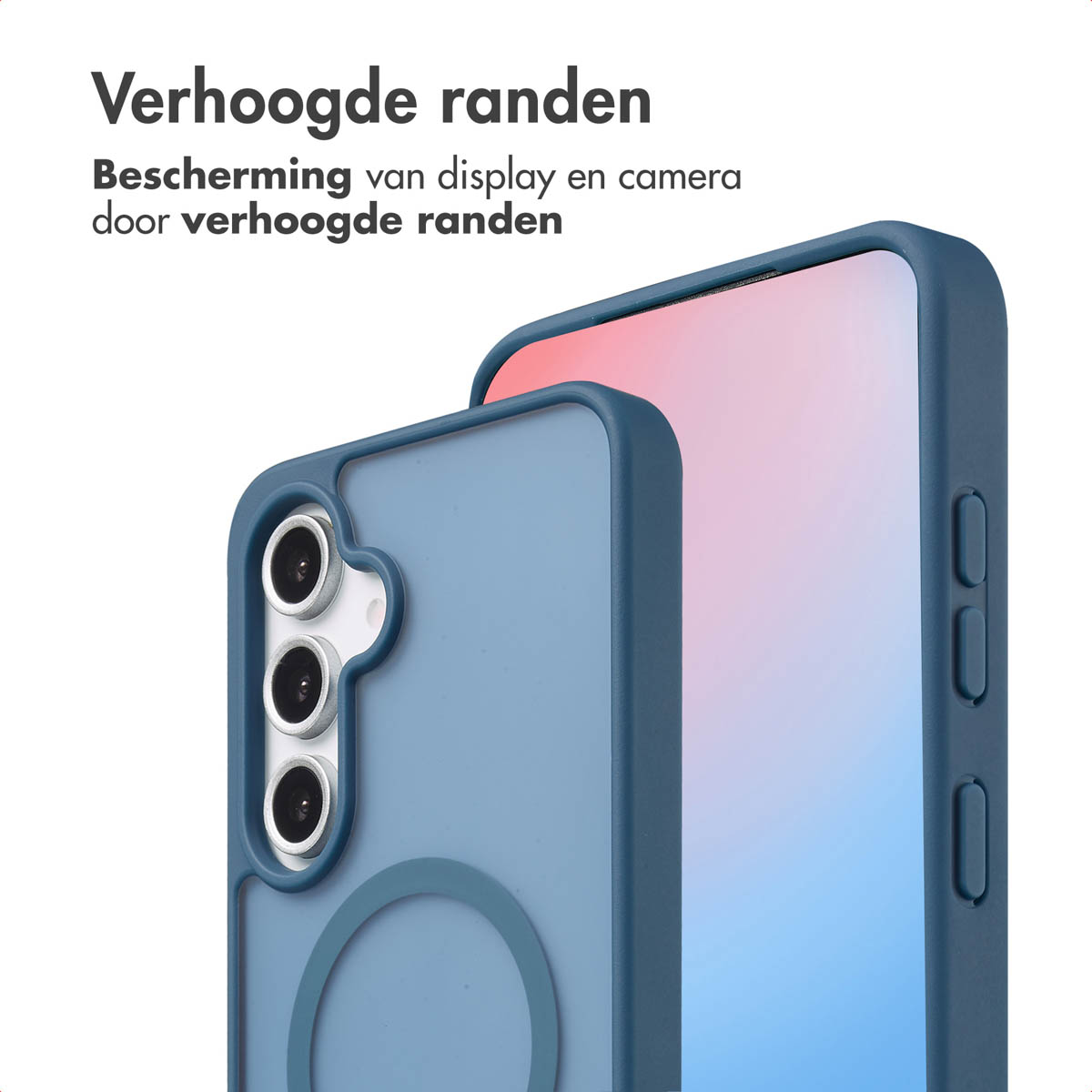 IMOSHION Color Guard Backcover MagSafe - Geschikt voor Samsung Galaxy S24 FE - Telefoonhoesje Donkerblauw