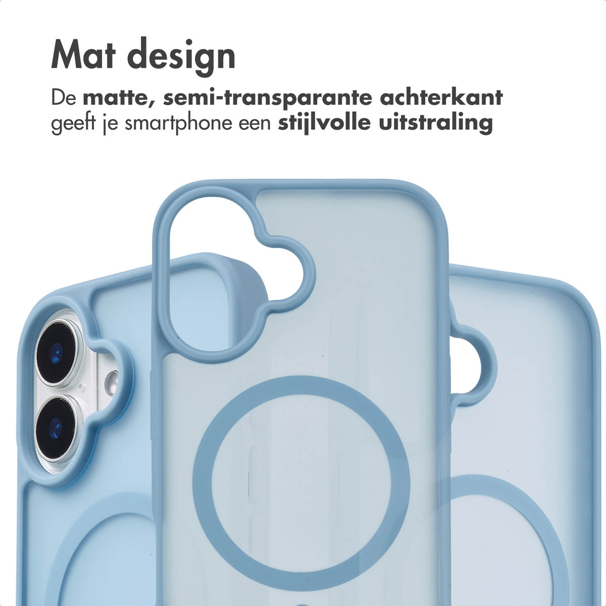 IMOSHION Coque arrière Color Guard MagSafe Étui de Téléphone voor Apple iPhone 16 Bleu clair