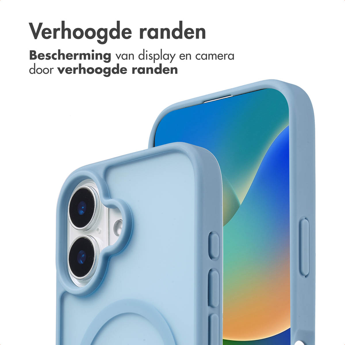 IMOSHION Coque arrière Color Guard MagSafe Étui de Téléphone voor Apple iPhone 16 Bleu clair