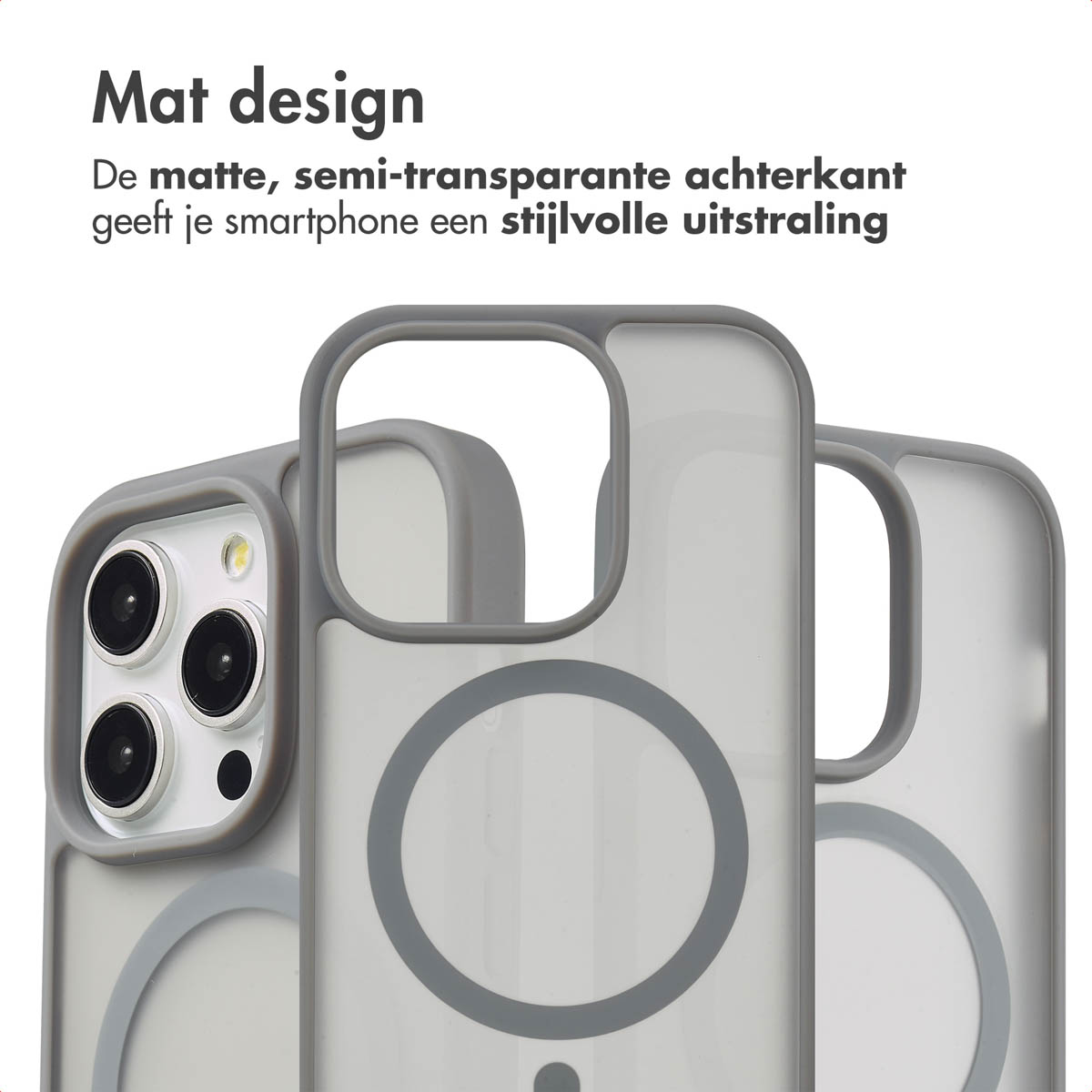 IMOSHION Coque arrière Color Guard MagSafe Étui de Téléphone voor Apple iPhone 14 Pro Gris