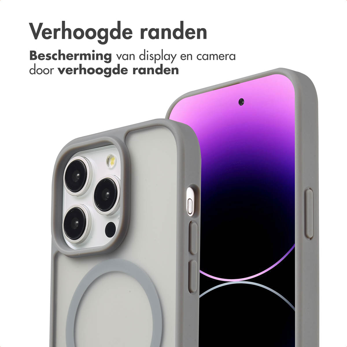 IMOSHION Coque arrière Color Guard MagSafe Étui de Téléphone voor Apple iPhone 14 Pro Gris