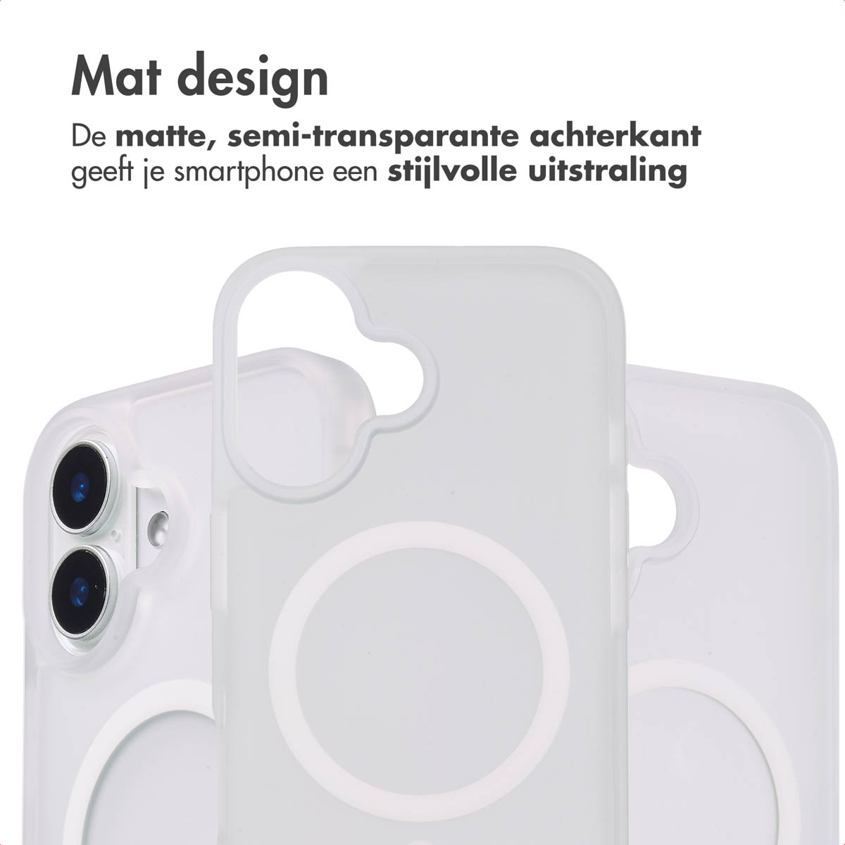IMOSHION Color Guard Backcover MagSafe geschikt voor Apple iPhone 16 Telefoonhoesje voor Apple iPhone 16 Wit