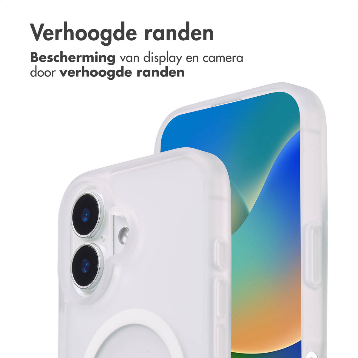 IMOSHION Color Guard Backcover MagSafe geschikt voor Apple iPhone 16 Telefoonhoesje voor Apple iPhone 16 Wit