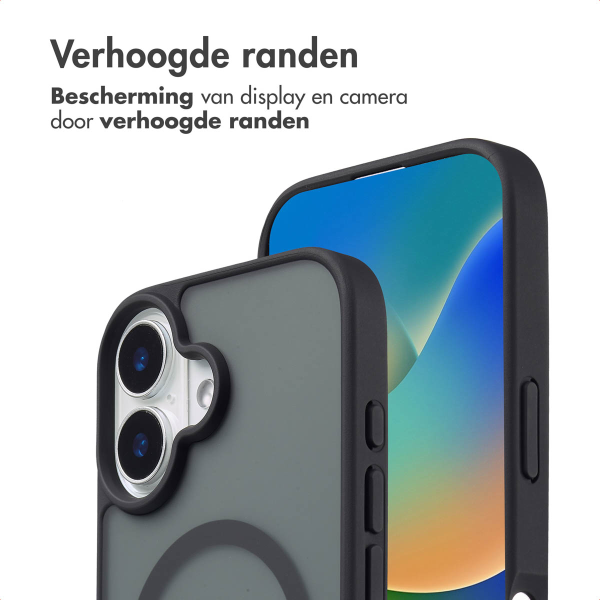 IMOSHION Color Guard Backcover MagSafe - Geschikt voor Apple iPhone 16 - Telefoonhoesje voor Apple iPhone 16 Zwart