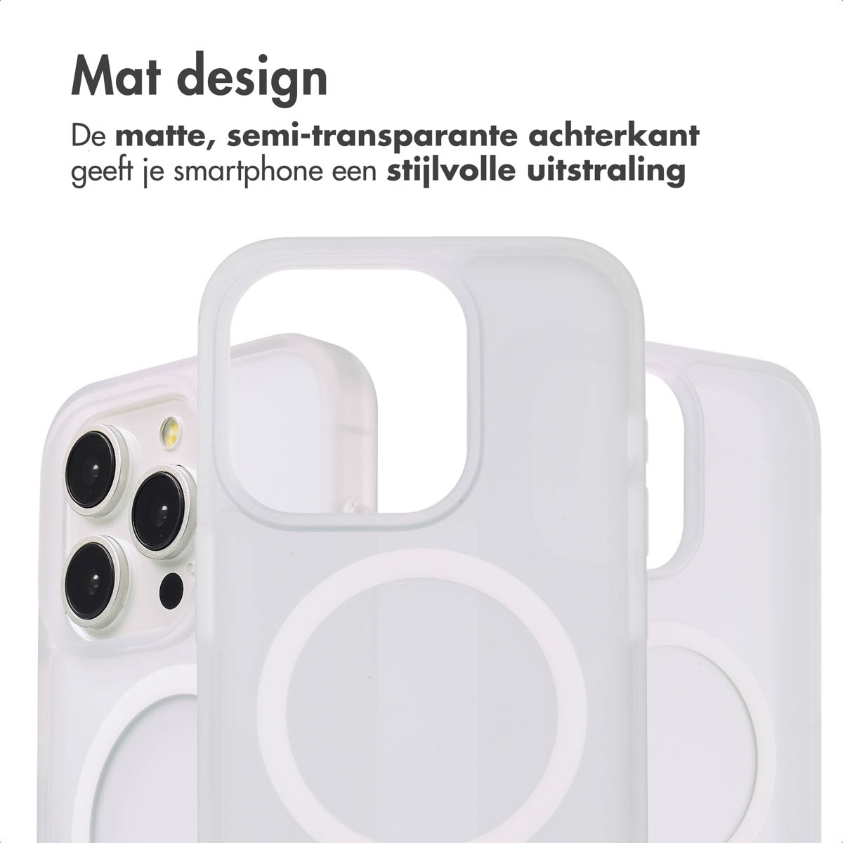 IMOSHION Color Guard Backcover MagSafe - Geschikt voor Apple iPhone 15 Pro - Telefoonhoesje voor Apple iPhone 15 Pro Wit