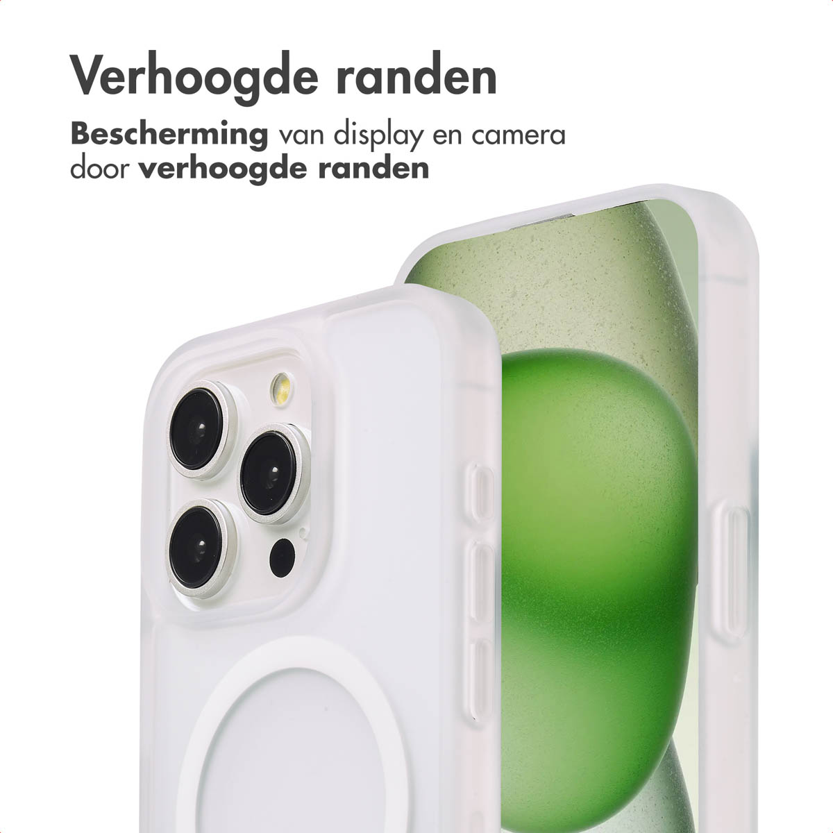 IMOSHION Color Guard Backcover MagSafe - Geschikt voor Apple iPhone 15 Pro - Telefoonhoesje voor Apple iPhone 15 Pro Wit