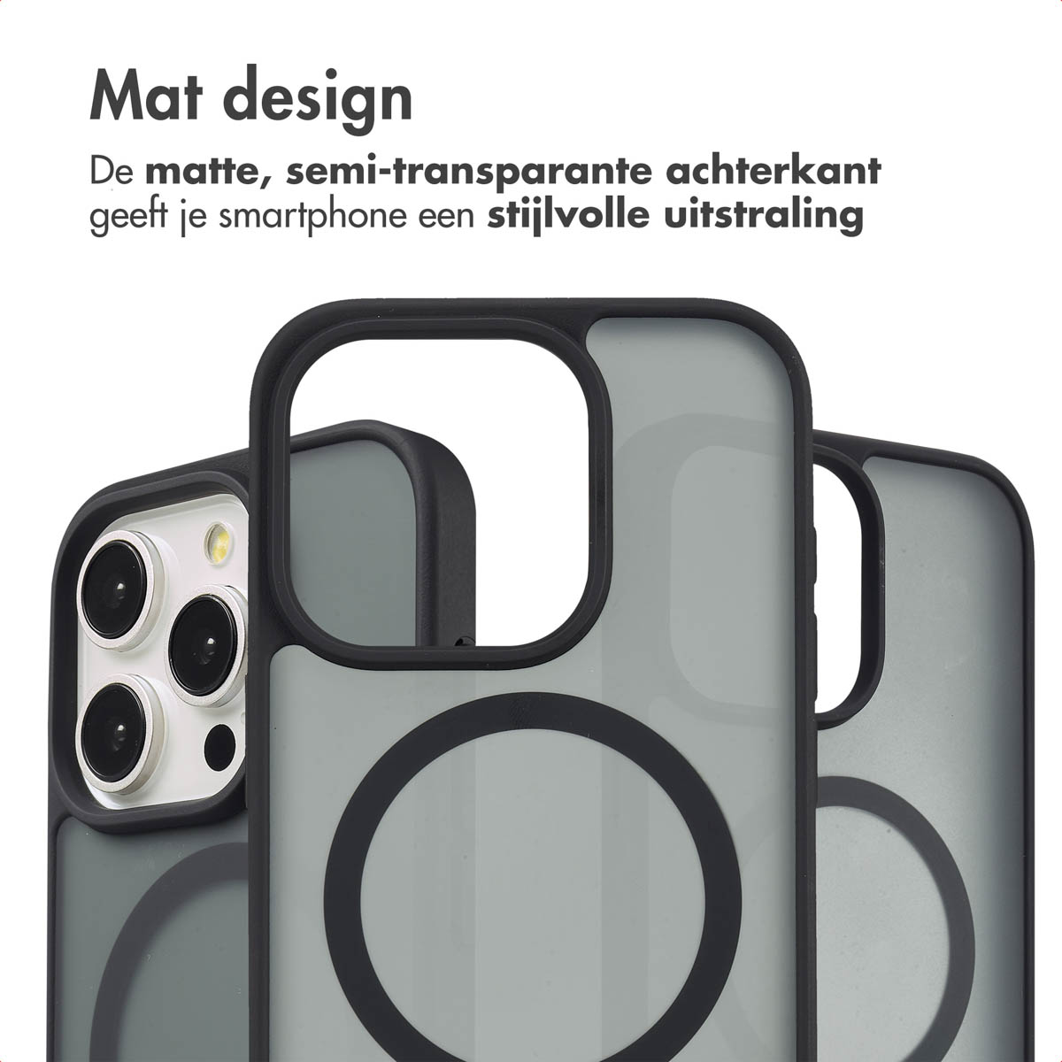 IMOSHION Color Guard Backcover MagSafe - Geschikt voor Apple iPhone 15 Pro - Telefoonhoesje voor Apple iPhone 15 Pro Zwart