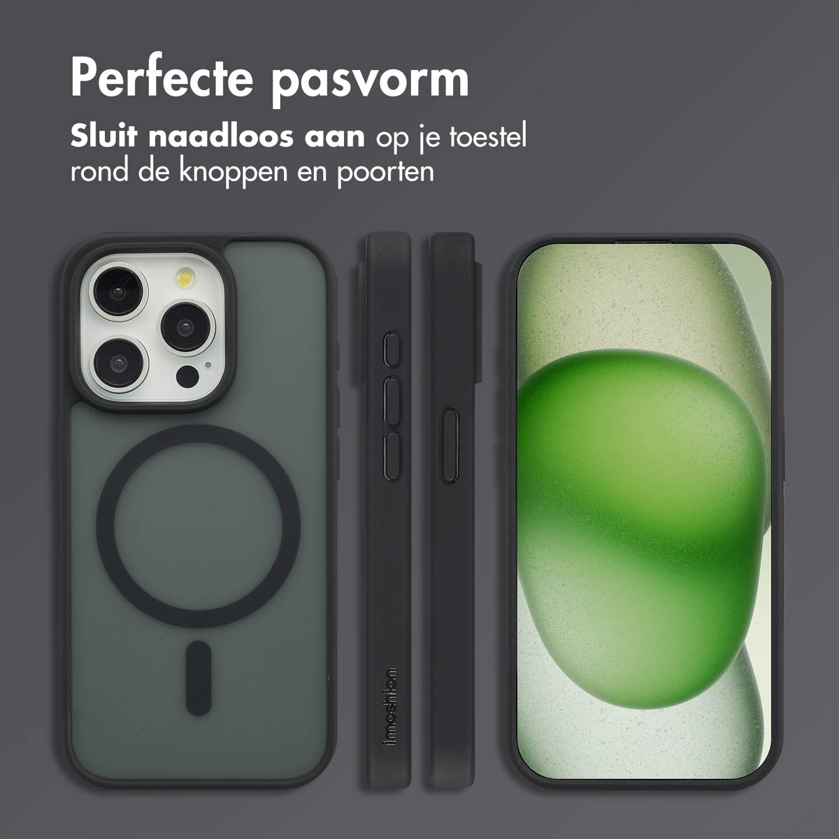 IMOSHION Color Guard Backcover MagSafe - Geschikt voor Apple iPhone 15 Pro - Telefoonhoesje voor Apple iPhone 15 Pro Zwart