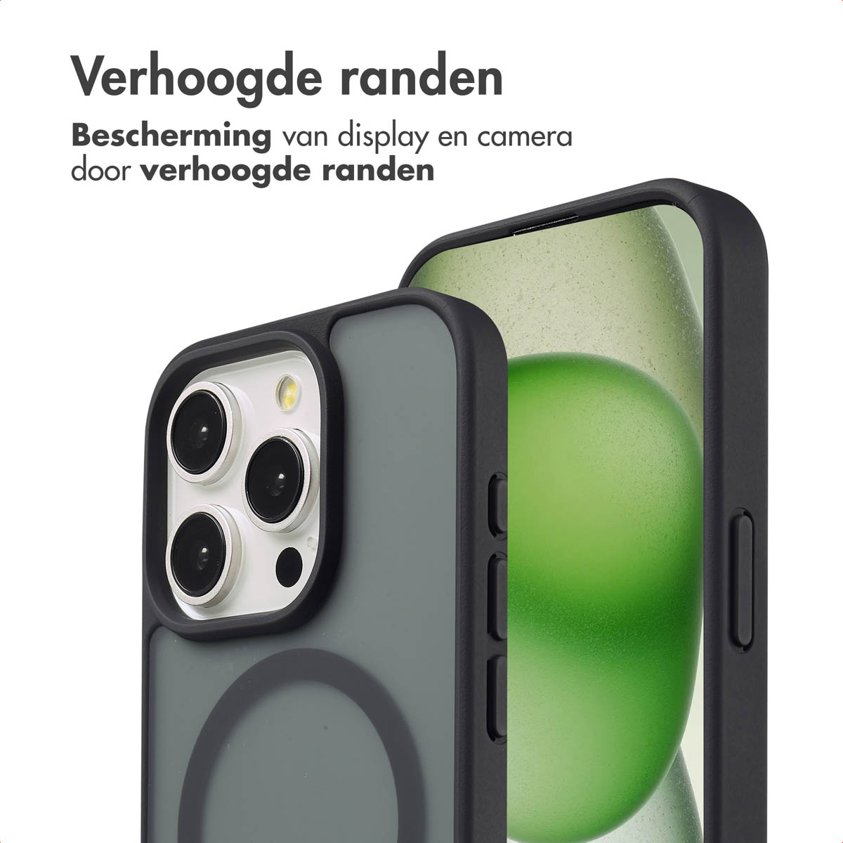 IMOSHION Color Guard Backcover MagSafe - Geschikt voor Apple iPhone 15 Pro - Telefoonhoesje voor Apple iPhone 15 Pro Zwart