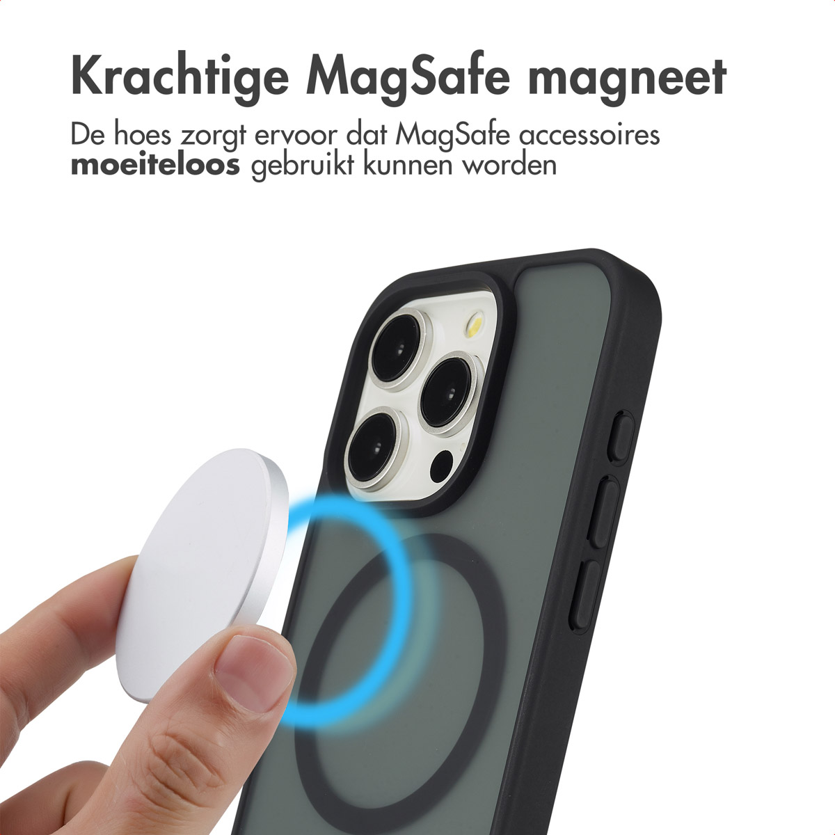 IMOSHION Color Guard Backcover MagSafe - Geschikt voor Apple iPhone 15 Pro - Telefoonhoesje voor Apple iPhone 15 Pro Zwart
