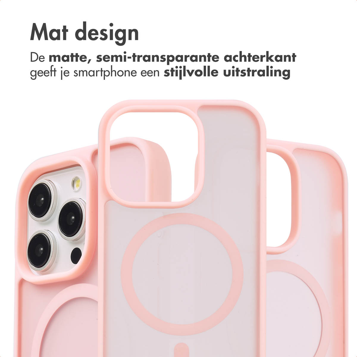 IMOSHION Color Guard Backcover MagSafe - Geschikt voor Apple iPhone 14 Pro - Telefoonhoesje voor Apple iPhone 14 Pro Lichtroze