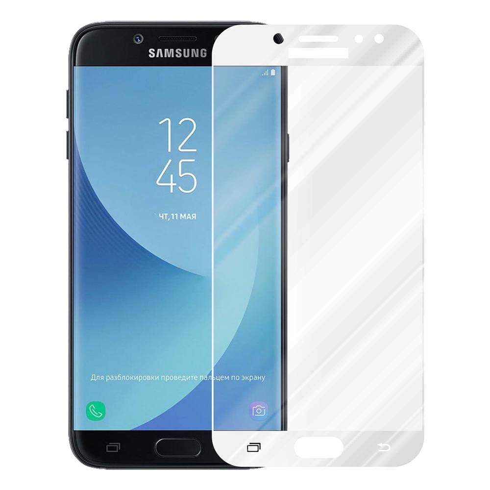 Telefono Samsung nero. Visualizza 12:45 sullo schermo. È applicata una protezione per lo schermo.