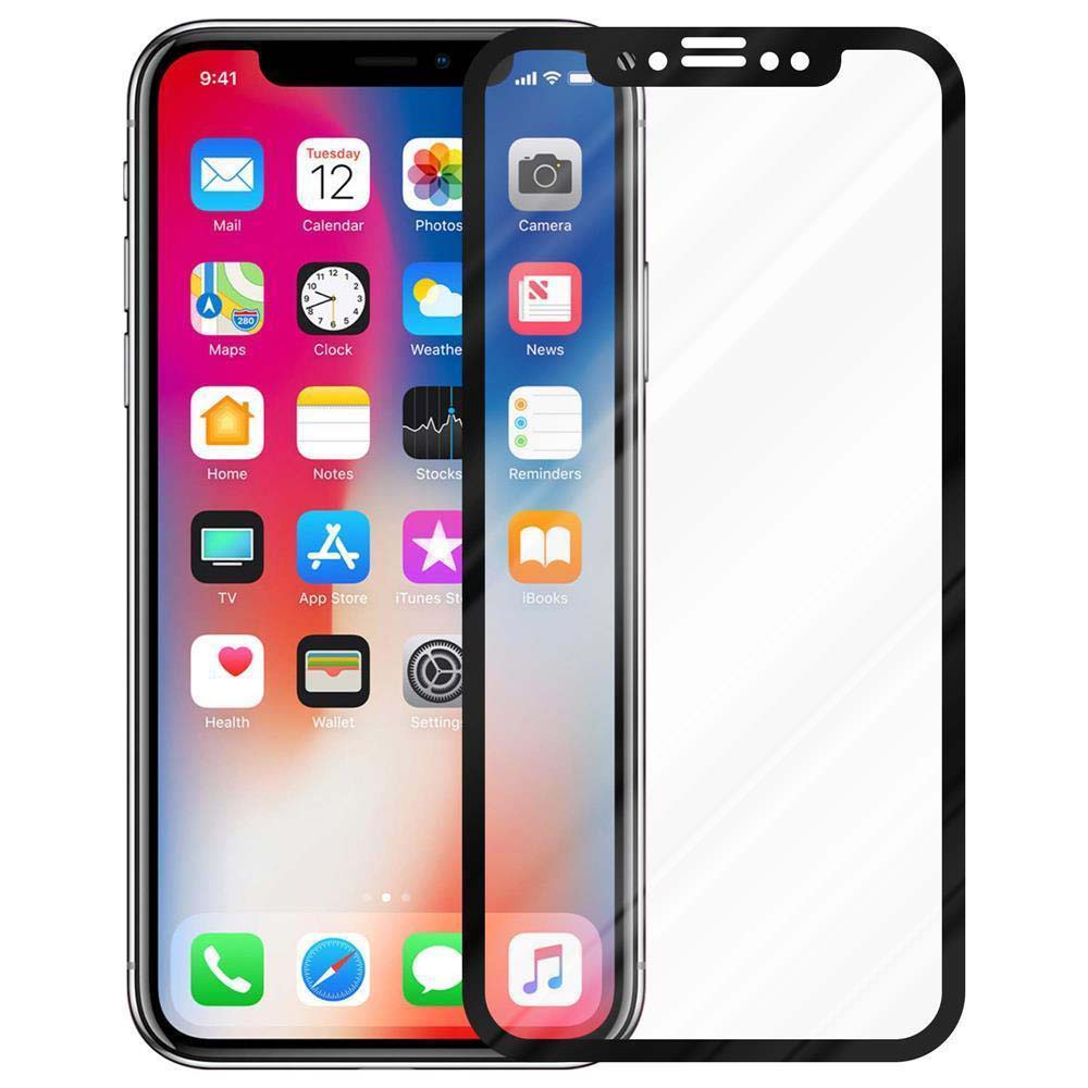 Schermo dello smartphone che mostra le app. Accanto c'è una protezione per lo schermo.